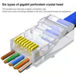 100pcs /Pack Cat6e Unshielded Pass Through RJ45 Connector Modular Plug - Image 2