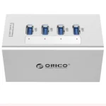 ORICO A3H4 Aluminum High Speed 4 Ports USB 3.0 HUB with 12V/2.5A Power Supply for Laptops - Image 4
