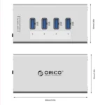 ORICO A3H4 Aluminum High Speed 4 Ports USB 3.0 HUB with 12V/2.5A Power Supply for Laptops - Image 7