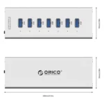 ORICO A3H7 Aluminum High Speed 7 Ports USB 3.0 HUB with 12V/2.5A Power Supply for Laptops - Image 6