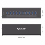 ORICO A3H10 Aluminum High Speed 10 Ports USB 3.0 HUB with Power Adapter for Laptops - Image 5