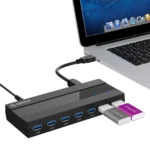 ORICO H727RK-U3 ABS High Speed 7 Ports USB 3.0 HUB with 12V Power Adapter for Laptops / Smartphones - Image 5