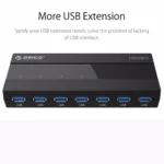 ORICO H727RK-U3 ABS High Speed 7 Ports USB 3.0 HUB with 12V Power Adapter for Laptops / Smartphones - Image 7
