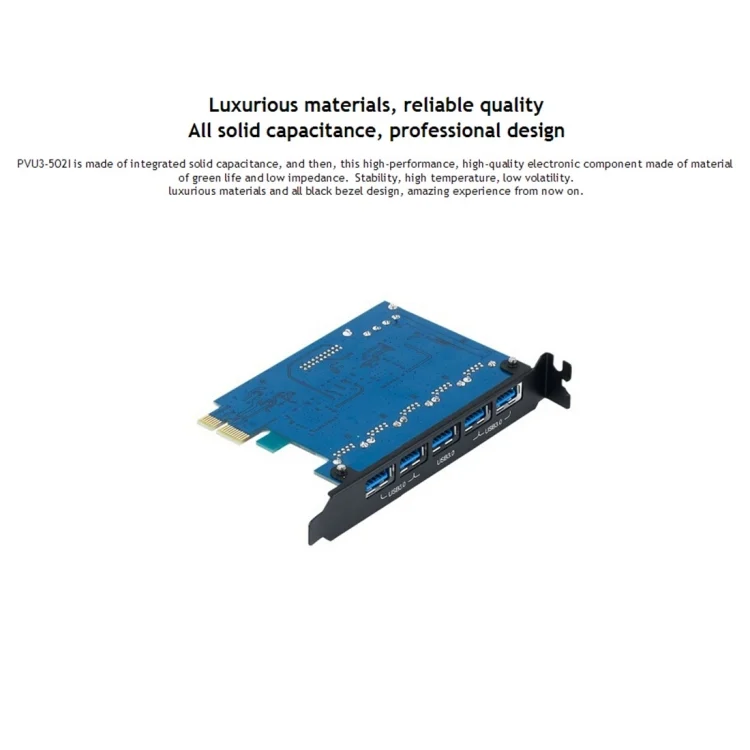 PC3022B_6.webp ORICO PVU3-5O2I USB3.0 * 5 + 20Pin Slot * 1 PCI Express Card for Desktop, 5Gbps Superspeed Data Transmission - Image 7