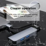 2011N 3 In 1 USB 3.0 x2 + HDMI Multi-function Type-C / USB-C HUB Docking Station - Image 4