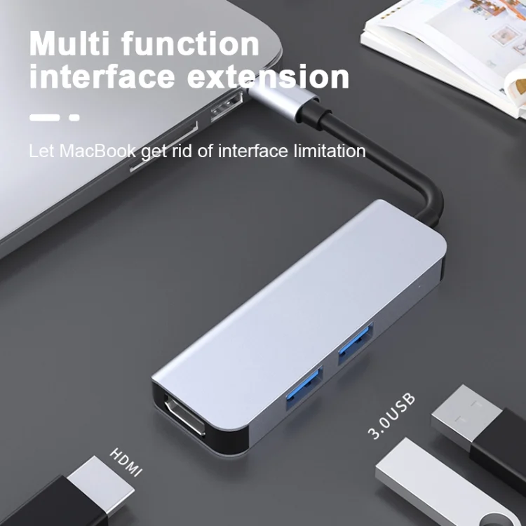 PC3043_7.webp 2011N 3 In 1 USB 3.0 x2 + HDMI Multi-function Type-C / USB-C HUB Docking Station - Image 8