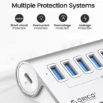 ORICO M3U7-G2 Aluminum Alloy 7-Port USB 3.2 Gen2 10Gbps HUB with 0.5m Cable - Image 5
