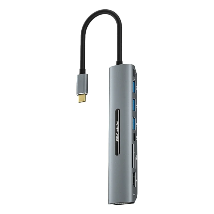 PC3089_1.webp V216 9 in 1 USB-C / Type-C to PD + 3 x USB 3.0 + USB-C / Type-C + SD + TF + HDMI + VGA HUB Adapter - Image 2