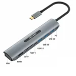 V216 9 in 1 USB-C / Type-C to PD + 3 x USB 3.0 + USB-C / Type-C + SD + TF + HDMI + VGA HUB Adapter - Image 4
