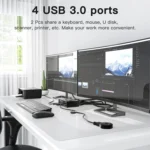 KC-KVM202AS 4K 60HZ USB3.0 HDMI Dual Display KVM Switcher Support EDID Analog Lock Screen - Image 6