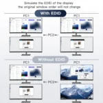 KC-KVM202AS 4K 60HZ USB3.0 HDMI Dual Display KVM Switcher Support EDID Analog Lock Screen - Image 8
