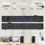 KC-KVM212DH 4K 60HZ USB3.0 DP Dual Display KVM Switcher with MST Dual Screen Extension Replication - Image 3