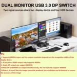 KC-KVM212DH 4K 60HZ USB3.0 DP Dual Display KVM Switcher with MST Dual Screen Extension Replication - Image 6