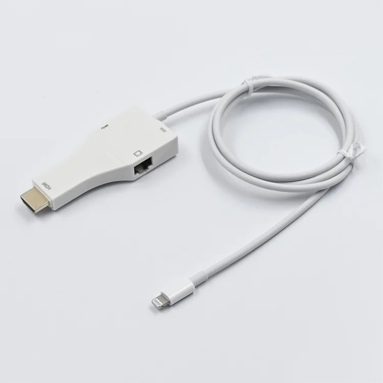 PC3141_1.webp NK-1079 8 Pin to HDMI Male + USB Female + RJ45 Female Adapter Cable, Length:1m - Image 2