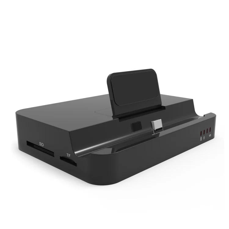 9138 6 in 1 USB-C / Type-C to 4K HDMI + 2 x USB 3.0 + Type-C + SD / TF Card Reader Multifunctional HUB Docking Station with Holder