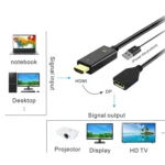 H146 HDMI Male + USB 2.0 Male to DisplayPort Female Adapter Cable, Length:25cm - Image 4