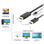 Onten H147 HDMI Male + USB 2.0 Male to DisplayPort Male Adapter Cable, Length:1.8m - Image 3