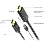 Onten H147 HDMI Male + USB 2.0 Male to DisplayPort Male Adapter Cable, Length:1.8m - Image 4