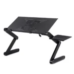 Portable 360 Degree Adjustable Foldable Aluminium Alloy Desk Stand with Cool Fans & Mouse Pad for Laptop / Notebook - Image 2