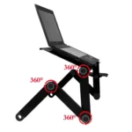 Portable 360 Degree Adjustable Foldable Aluminium Alloy Desk Stand with Cool Fans & Mouse Pad for Laptop / Notebook - Image 3