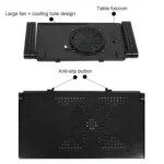 Portable 360 Degree Adjustable Foldable Aluminium Alloy Desk Stand with Cool Fans & Mouse Pad for Laptop / Notebook - Image 4