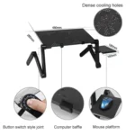 Portable 360 Degree Adjustable Foldable Aluminium Alloy Desk Stand with Cool Fans & Mouse Pad for Laptop / Notebook - Image 5