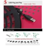 Portable 360 Degree Adjustable Foldable Aluminium Alloy Desk Stand with Cool Fans & Mouse Pad for Laptop / Notebook - Image 7