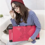 Portable 360 Degree Adjustable Foldable Aluminium Alloy Desk Stand with Mouse Pad for Laptop / Notebook, without CPU Fans - Image 6