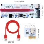 PCE164P-N06 VER008S USB 3.0 PCI-E Express 1x to 16x PCI-E Extender Riser Card Adapter 15 Pin SATA Power 6 Pin + 4 Pin Power Supply Port with 60cm USB Cable - Image 4
