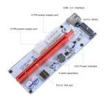 PCE164P-N06 VER008S USB 3.0 PCI-E Express 1x to 16x PCI-E Extender Riser Card Adapter 15 Pin SATA Power 6 Pin + 4 Pin Power Supply Port with 60cm USB Cable - Image 7