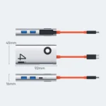 ROCK TR25 4 in 1 USB-C / Type-C to USB 3.0x4 Portable Multifunctional HUB Docking Station - Image 2