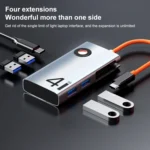 ROCK TR25 4 in 1 USB-C / Type-C to USB 3.0x4 Portable Multifunctional HUB Docking Station - Image 4