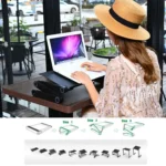 Portable 360 Degree Adjustable Foldable Aluminium Alloy Desk Stand for Laptop / Notebook, without CPU Fans & Mouse Pad - Image 7