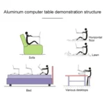 Lengthen Portable 360 Degree Adjustable Foldable Aluminium Alloy Desk Stand for Laptop / Notebook, without CPU Fans & Mouse Pad - Image 5