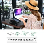 Lengthen Portable 360 Degree Adjustable Foldable Aluminium Alloy Desk Stand for Laptop / Notebook, without CPU Fans & Mouse Pad - Image 6