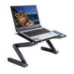 Portable 360 Degree Adjustable Foldable Aluminium Alloy Desk Stand with Double CPU Fans & Mouse Pad for Laptop / Notebook - Image 5