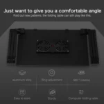 Portable 360 Degree Adjustable Foldable Aluminium Alloy Desk Stand with Double CPU Fans & Mouse Pad for Laptop / Notebook, Desk Size: 480mm x 260mm - Image 11