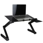 Portable 360 Degree Adjustable Foldable Aluminium Alloy Desk Stand with Double CPU Fans & Mouse Pad for Laptop / Notebook, Desk Size: 480mm x 260mm - Image 4