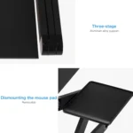 Portable 360 Degree Adjustable Foldable Aluminium Alloy Desk Stand with Double CPU Fans & Mouse Pad for Laptop / Notebook, Desk Size: 480mm x 260mm - Image 7
