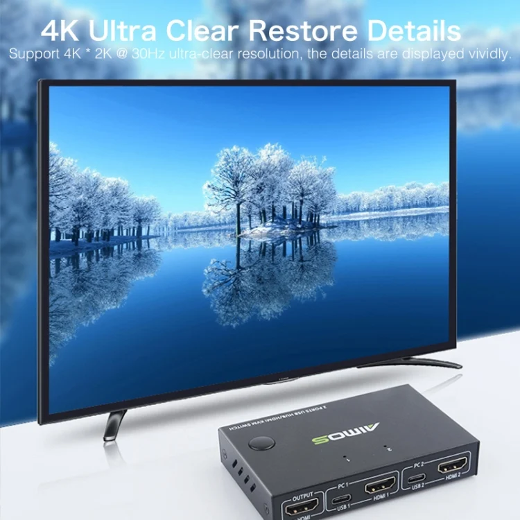 PC3369_7.webp AIMOS AM-KVM201CC 2 Ports USB HUB HDMI KVM Switch without Extension Cable - Image 8