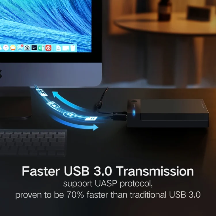PC3511_3.webp UGREEN US222 HDD Enclosure 2.5 / 3.5 inch SATA to USB 3.0 SSD Adapter Hard Disk Drive Box External HDD Case, Support UASP Protocol - Image 4
