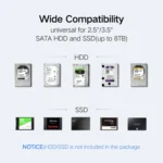 UGREEN US222 HDD Enclosure 2.5 / 3.5 inch SATA to USB 3.0 SSD Adapter Hard Disk Drive Box External HDD Case, Support UASP Protocol - Image 7