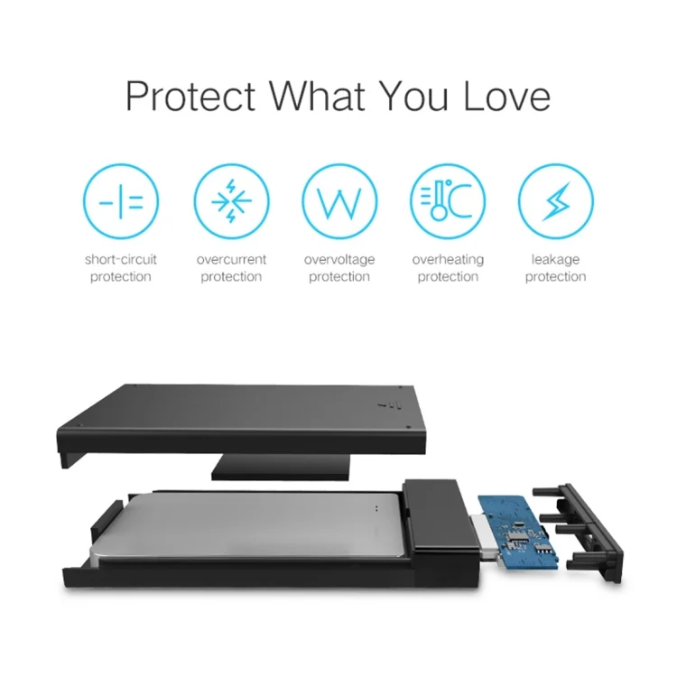 PC3512B_12.webp UGREEN US221 HDD Enclosure 2.5 inch SATA to USB 3.0 SSD Adapter Hard Disk Drive Box External HDD Case, Support UASP Protocol - Image 13