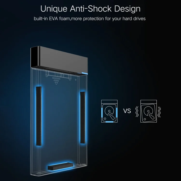 PC3512B_3.webp UGREEN US221 HDD Enclosure 2.5 inch SATA to USB 3.0 SSD Adapter Hard Disk Drive Box External HDD Case, Support UASP Protocol - Image 4