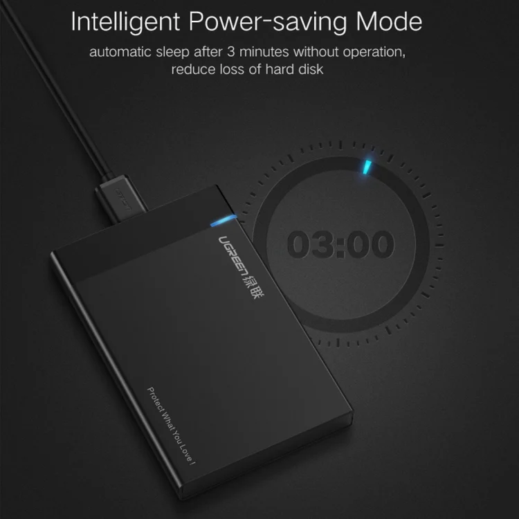 PC3512B_4.webp UGREEN US221 HDD Enclosure 2.5 inch SATA to USB 3.0 SSD Adapter Hard Disk Drive Box External HDD Case, Support UASP Protocol - Image 5