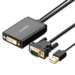 UGREEN MM119 1080P Full HD VGA to DVI (24+1) Male to Female Adapter Cable for Computer, PC, Laptop, HDTV, Projector, DVD Graphics Card and More VGA / DVI Enabled Devices, Cable Length: 50cm - Image 2