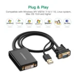 UGREEN MM119 1080P Full HD VGA to DVI (24+1) Male to Female Adapter Cable for Computer, PC, Laptop, HDTV, Projector, DVD Graphics Card and More VGA / DVI Enabled Devices, Cable Length: 50cm - Image 6