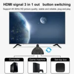 3 x 1 4K 60Hz HDMI Bi-Direction Switcher with Pigtail HDMI Cable - Image 6