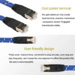 8m Gold Plated CAT-7 10 Gigabit Ethernet Ultra Flat Patch Cable for Modem Router LAN Network, Built with Shielded RJ45 Connector - Image 4