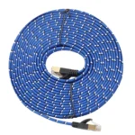 10m Gold Plated CAT-7 10 Gigabit Ethernet Ultra Flat Patch Cable for Modem Router LAN Network, Built with Shielded RJ45 Connector